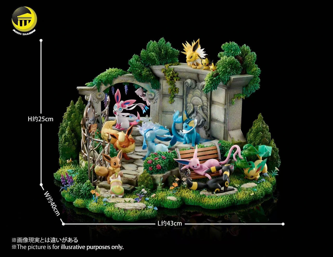 Preventa Resina Evee Evolution Figura Pokemón  Moon Shadow Estudio