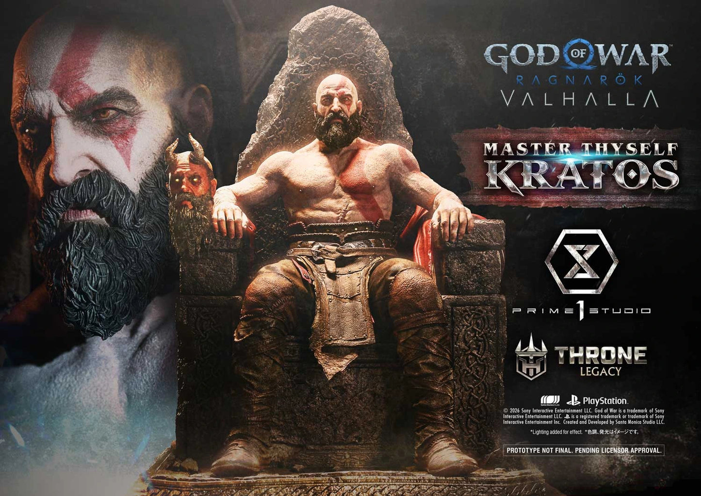 "Preventa Resina Kratos  Figura God of War Ragnarök: Valhalla  Prime 1 (Licencia) Estudio"