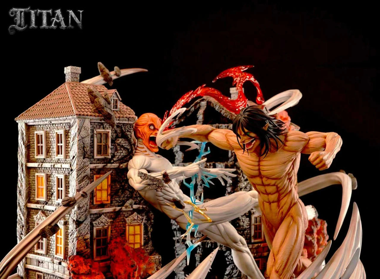 Preventa Resina Titán Martillo de Guerra vs Titán de Ataque Figura Attack On Titan TITAN Estudio