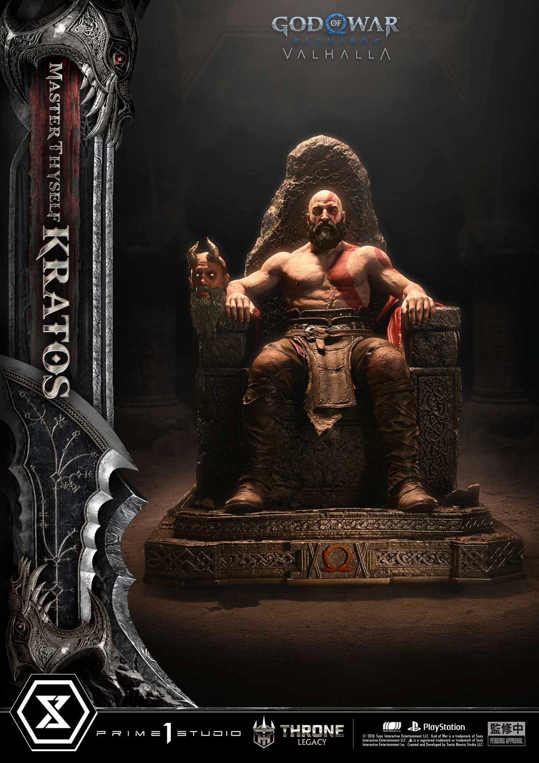 "Preventa Resina Kratos  Figura God of War Ragnarök: Valhalla  Prime 1 (Licencia) Estudio"