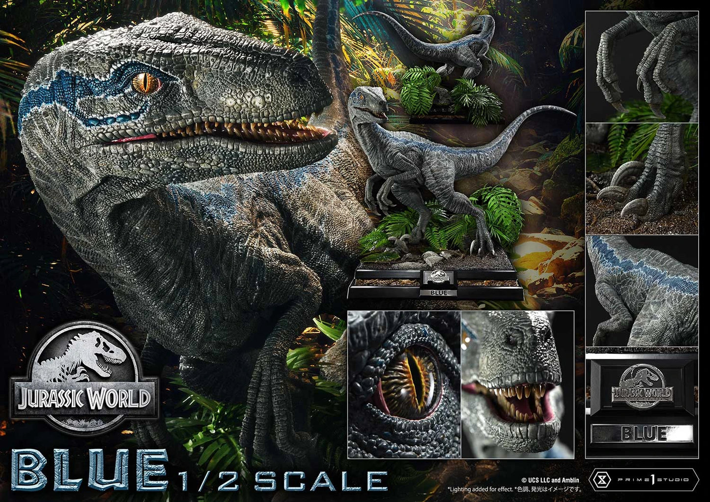 "Preventa Resina Blue Figura Jurassic World: el reino caído  Prime 1 (Licencia) Estudio"