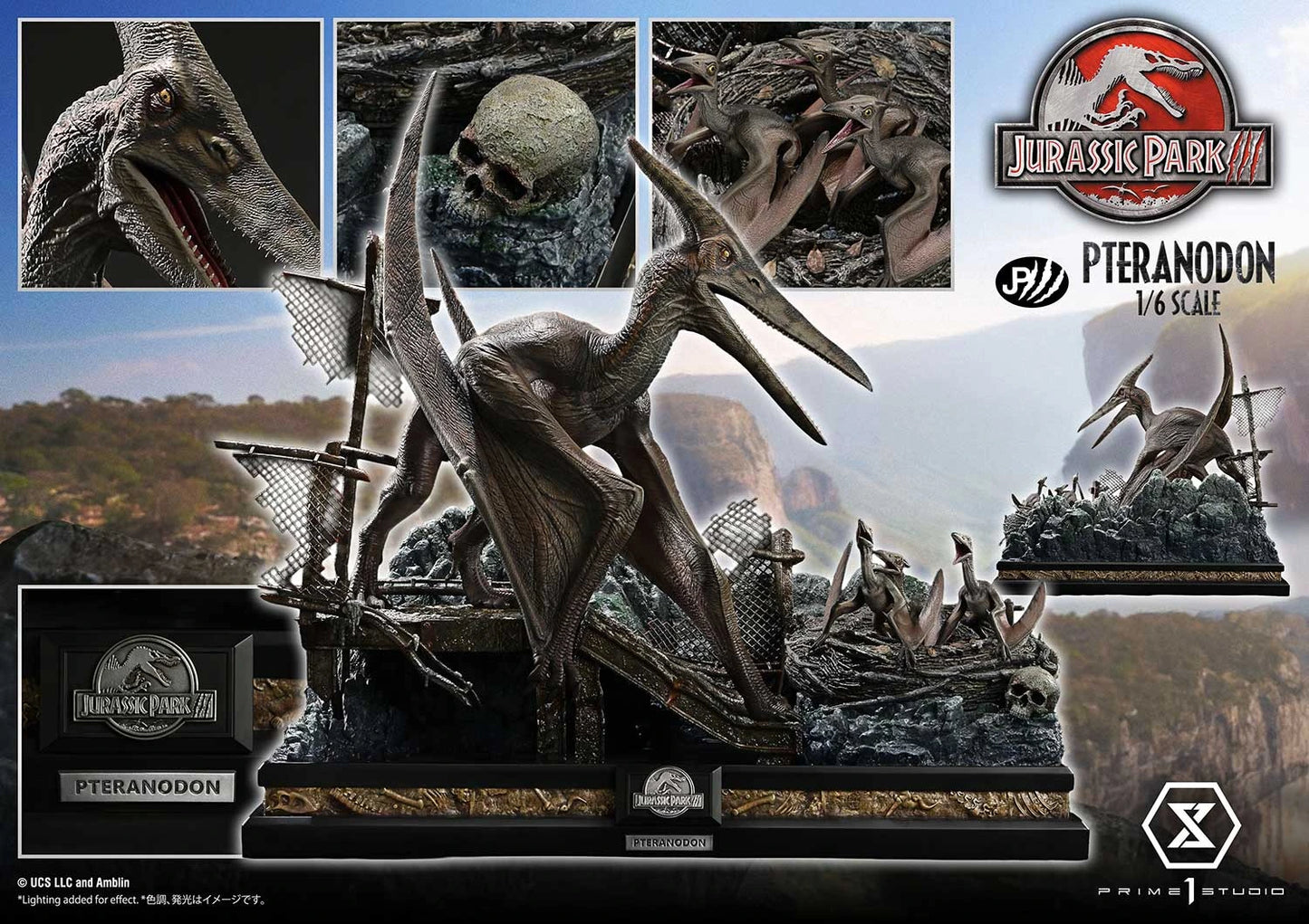 Preventa Resina Pteranodon Figura Jurassic Park III Prime 1 (Licencia) Estudio