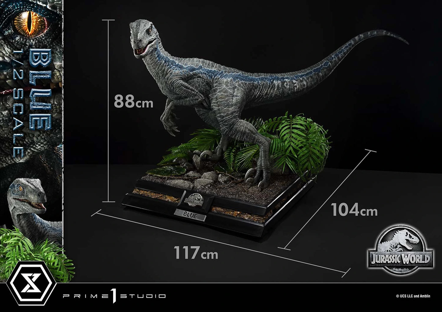 "Preventa Resina Blue Figura Jurassic World: el reino caído  Prime 1 (Licencia) Estudio"