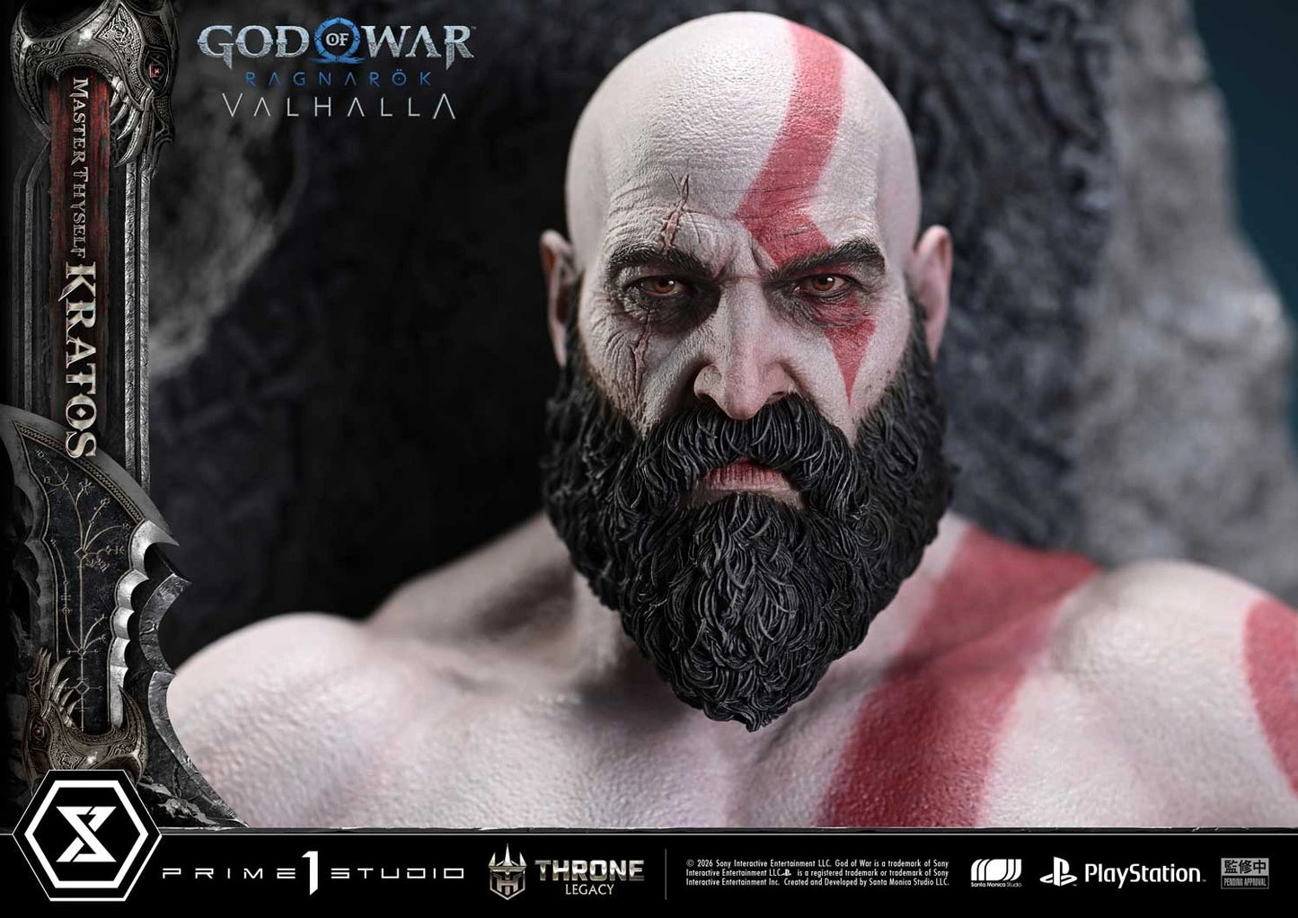 "Preventa Resina Kratos  Figura God of War Ragnarök: Valhalla  Prime 1 (Licencia) Estudio"