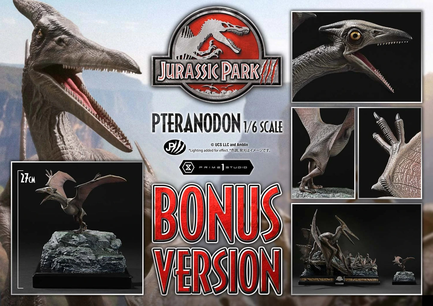 Preventa Resina Pteranodon Figura Jurassic Park III Prime 1 (Licencia) Estudio
