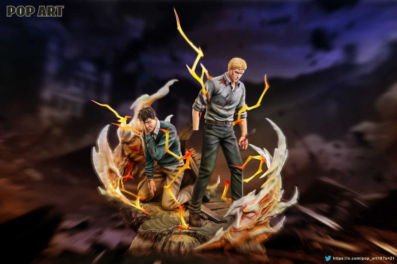 Preventa Resina Reiner Braun & Bertholdt Hoover Figura Attack On Titan POP.ART Estudio