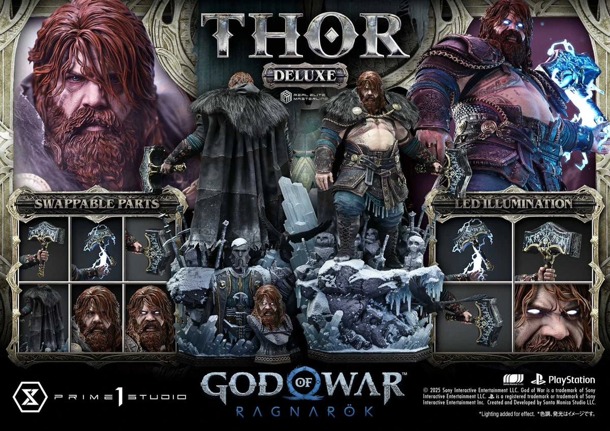 Preventa Resina Thor Deluxe Figura God of War: Ragnarok Prime 1 (Licencia) Estudio