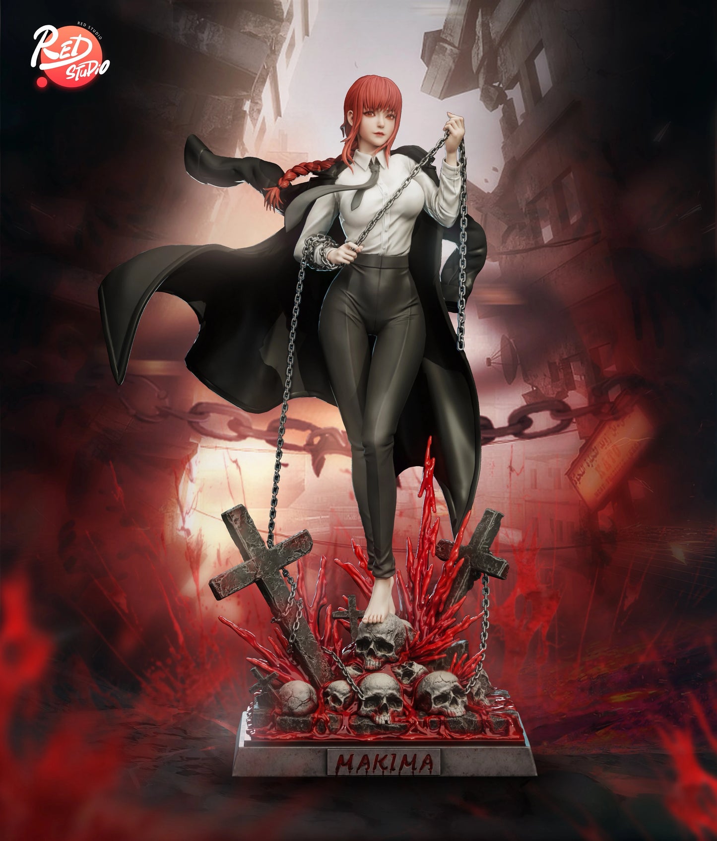 Preventa Resina Makima Figura Chainsaw Man Red Estudio