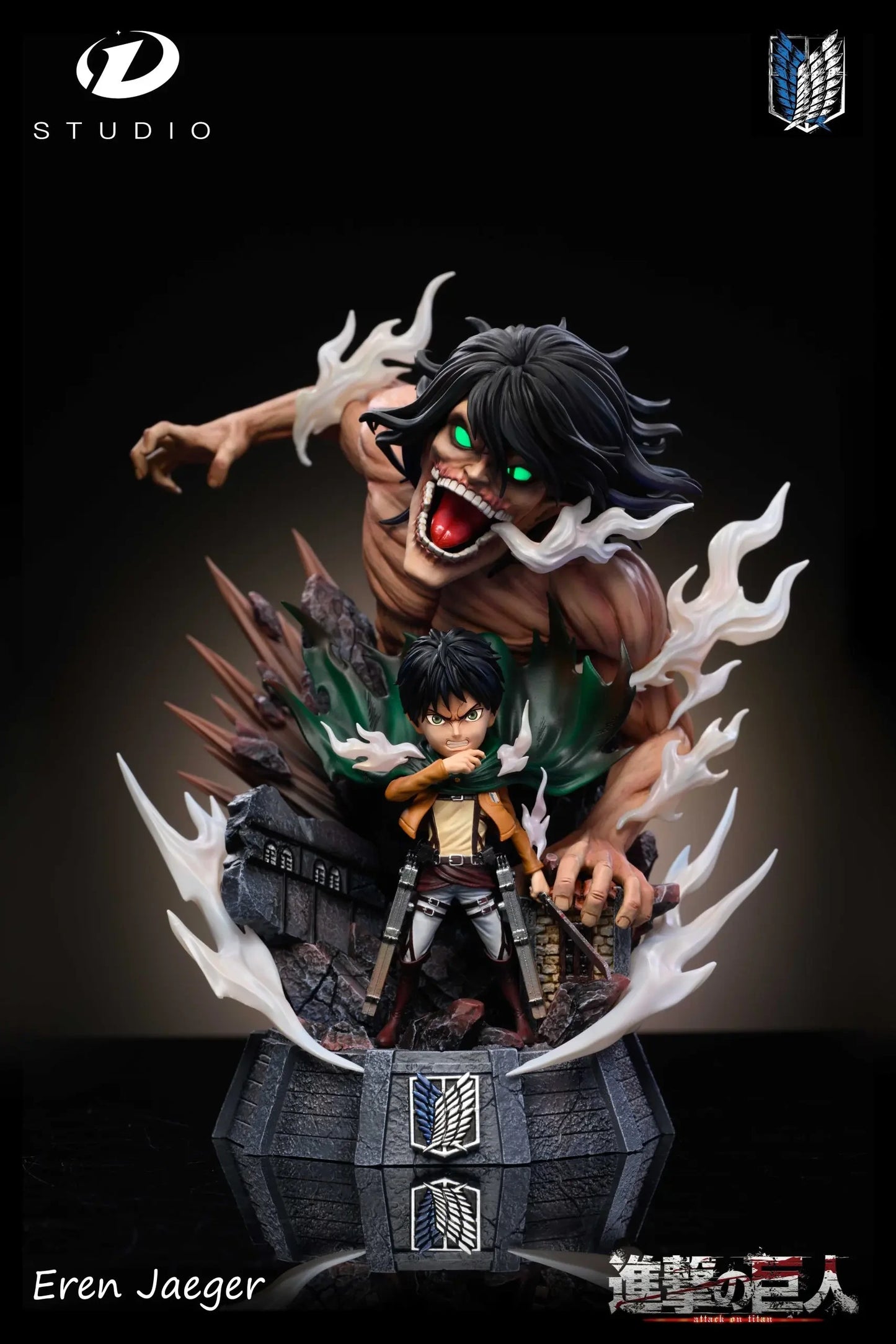 Preventa Resina Eren & Titan de Ataque Figura Attack On Titan D Estudio