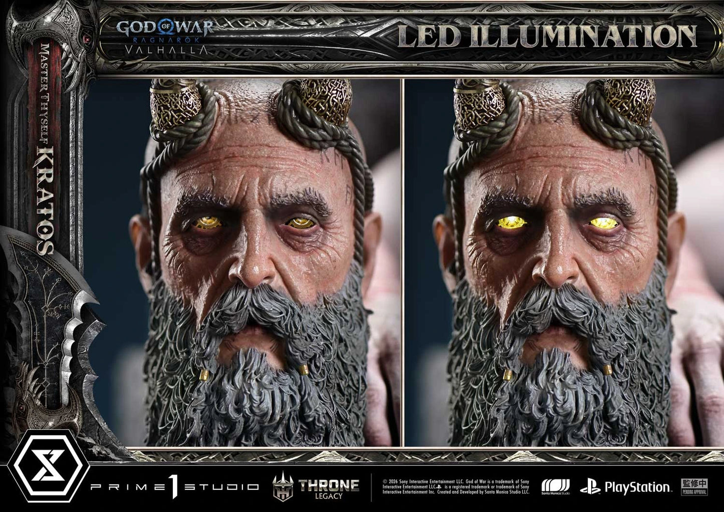 "Preventa Resina Kratos  Figura God of War Ragnarök: Valhalla  Prime 1 (Licencia) Estudio"