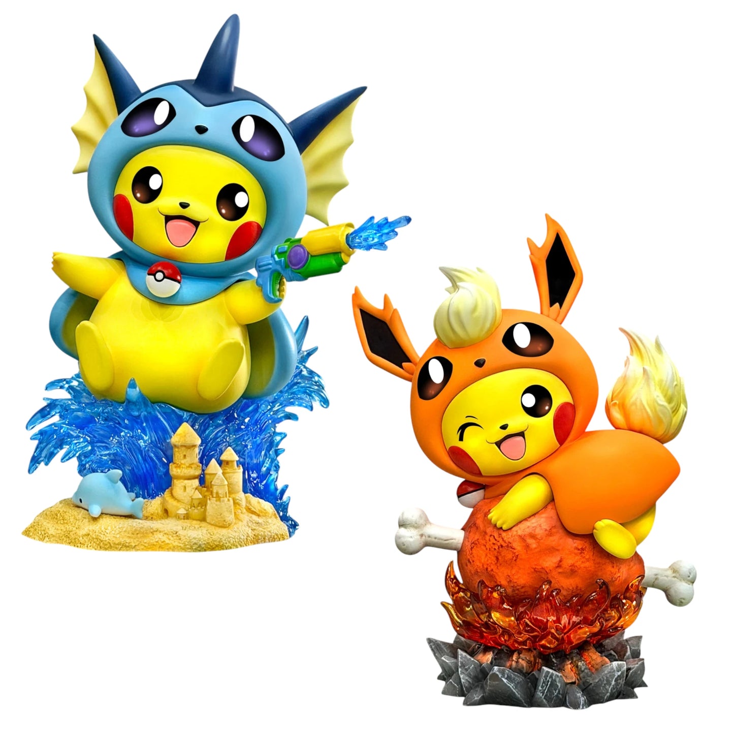 Preventa Resina Pikachu Cos Vaporeon & Flareon Figura Pokemón Cheese Estudio