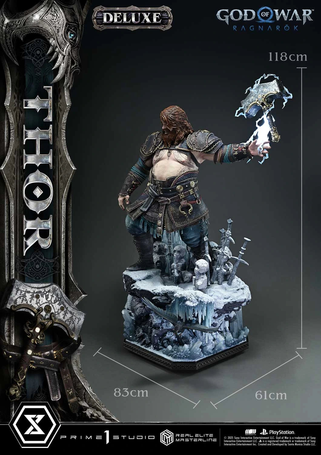 Preventa Resina Thor Deluxe Figura God of War: Ragnarok Prime 1 (Licencia) Estudio