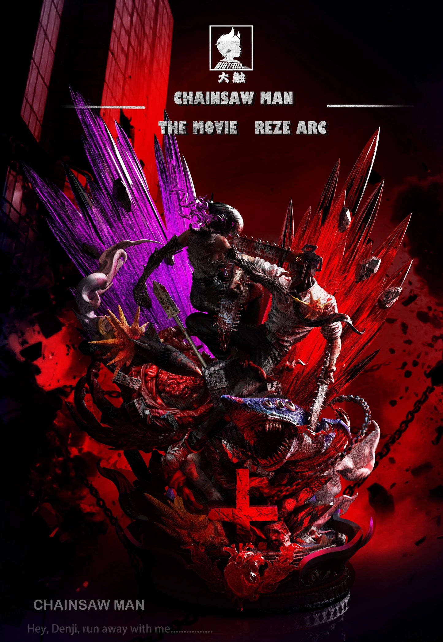 Preventa Resina Denji vs Reze Figura Chainsaw Man Big Feeler Estudio