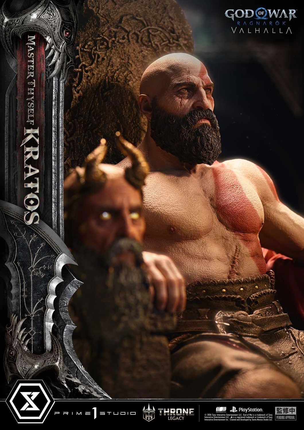 "Preventa Resina Kratos  Figura God of War Ragnarök: Valhalla  Prime 1 (Licencia) Estudio"