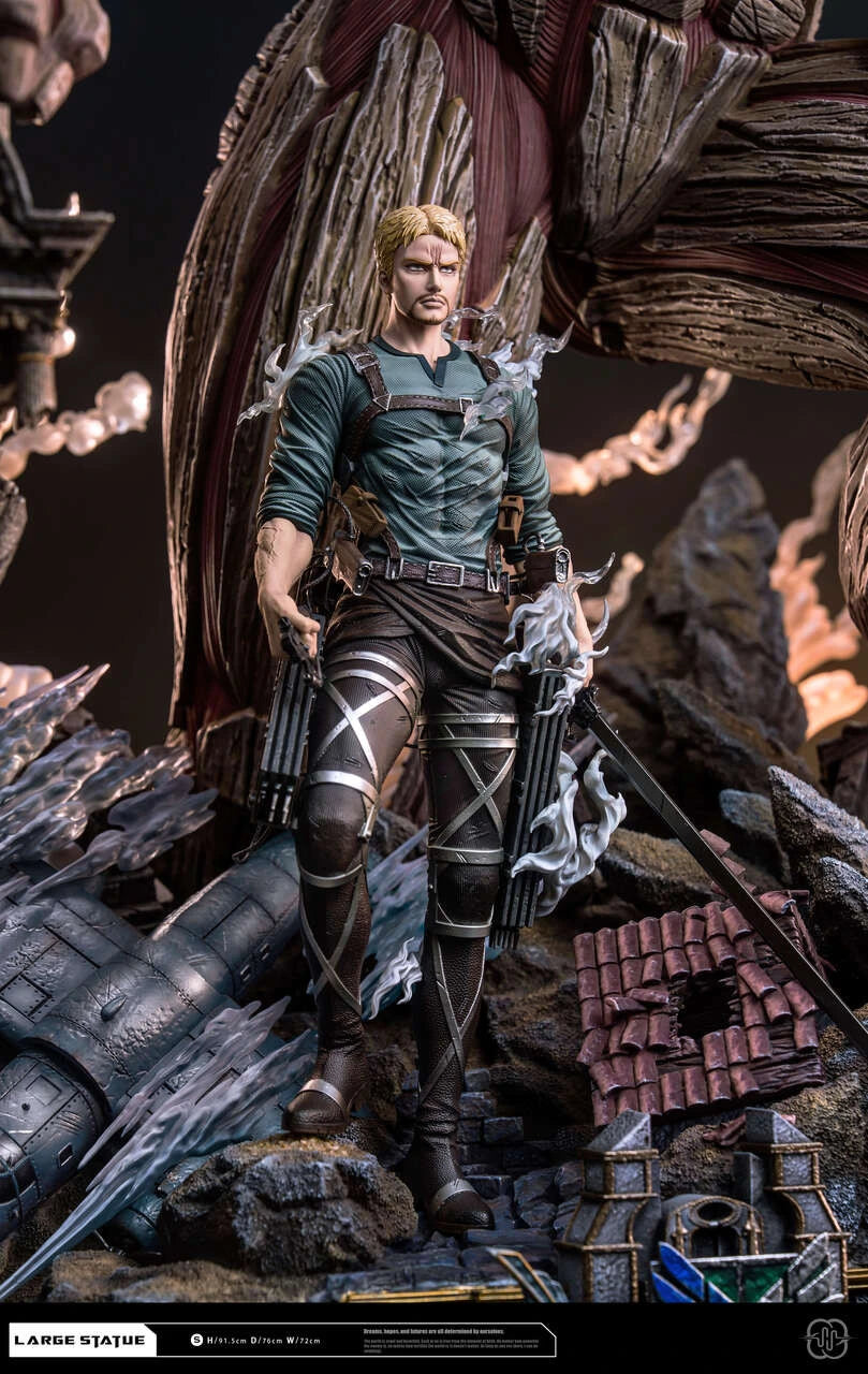 Preventa Resina Reiner & Titán Acorazado Figura Attack On Titan Hertz Estudio