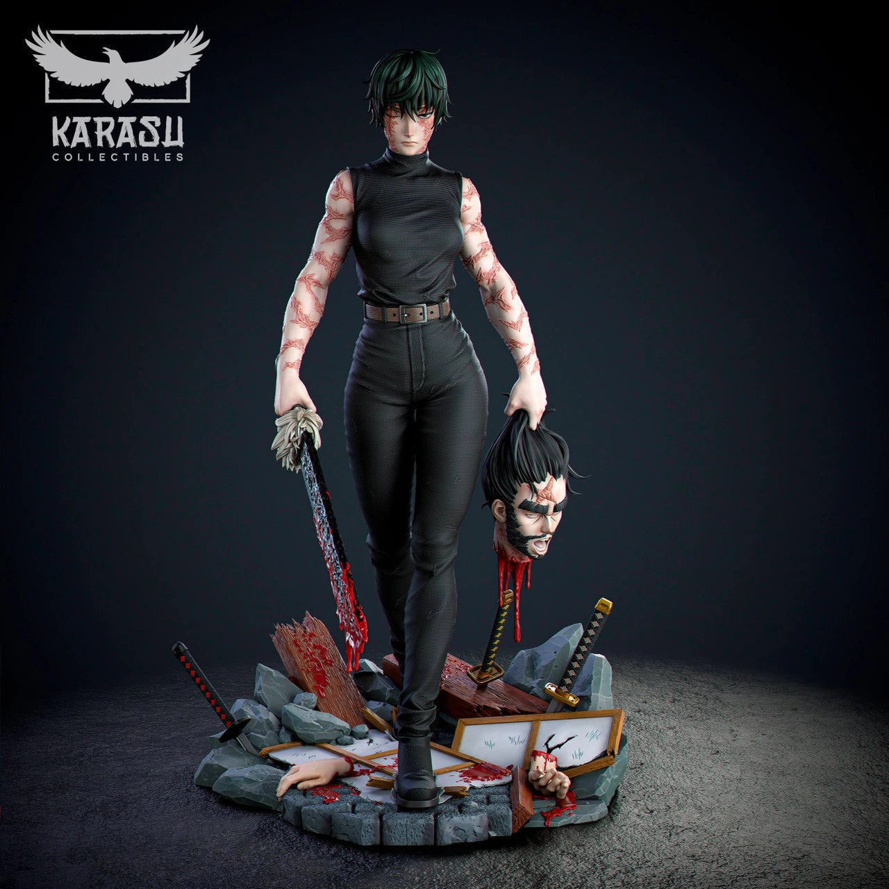 Preventa Resina Maki Zenin Figura Jujutsu Kaisen Karasu Collectibles Estudio