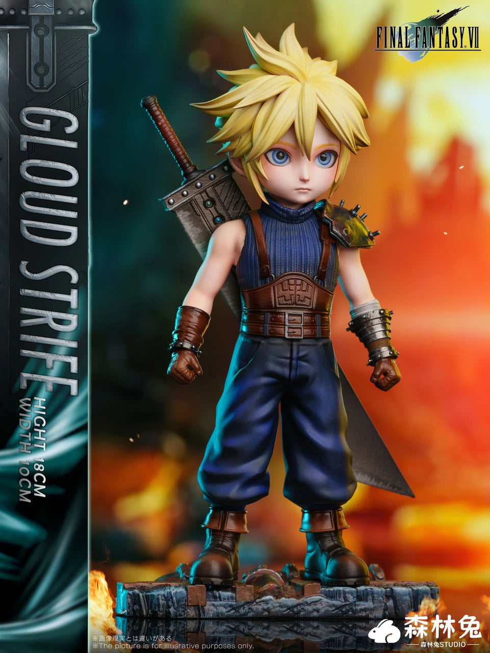 Preventa Resina Cloud Strife Figura Final Fantasy VII Forest Rabbit Estudio