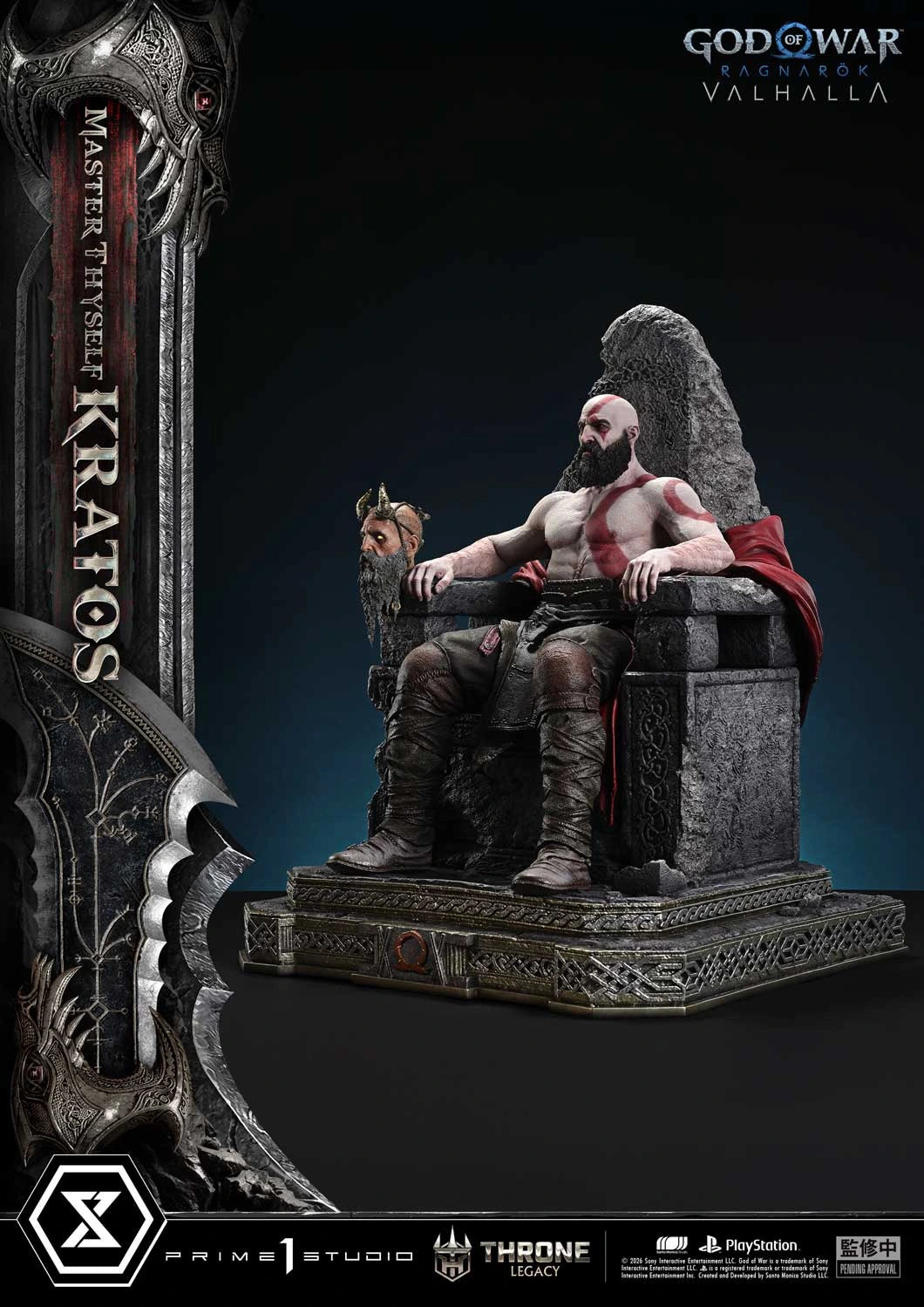 "Preventa Resina Kratos  Figura God of War Ragnarök: Valhalla  Prime 1 (Licencia) Estudio"