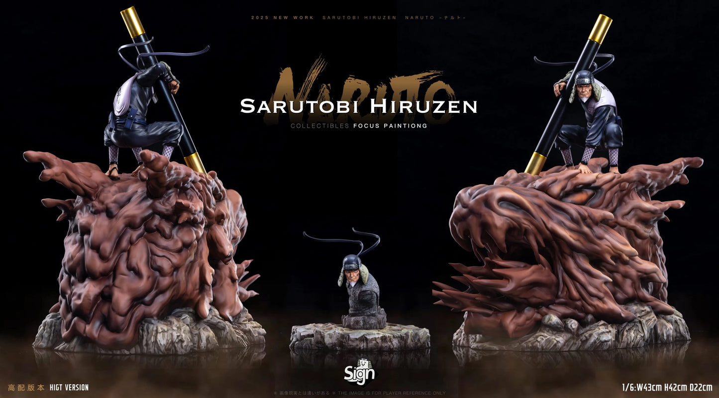 Preventa Resina Sarutobi Hiruzen Figura Naruto Sign Estudio