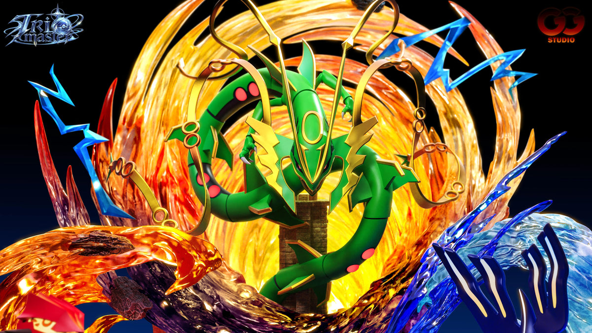Preventa Resina Mega Rayqueaza, Primal Groudon & Primal Kyogre Figura Pokemón GuGu Estudio
