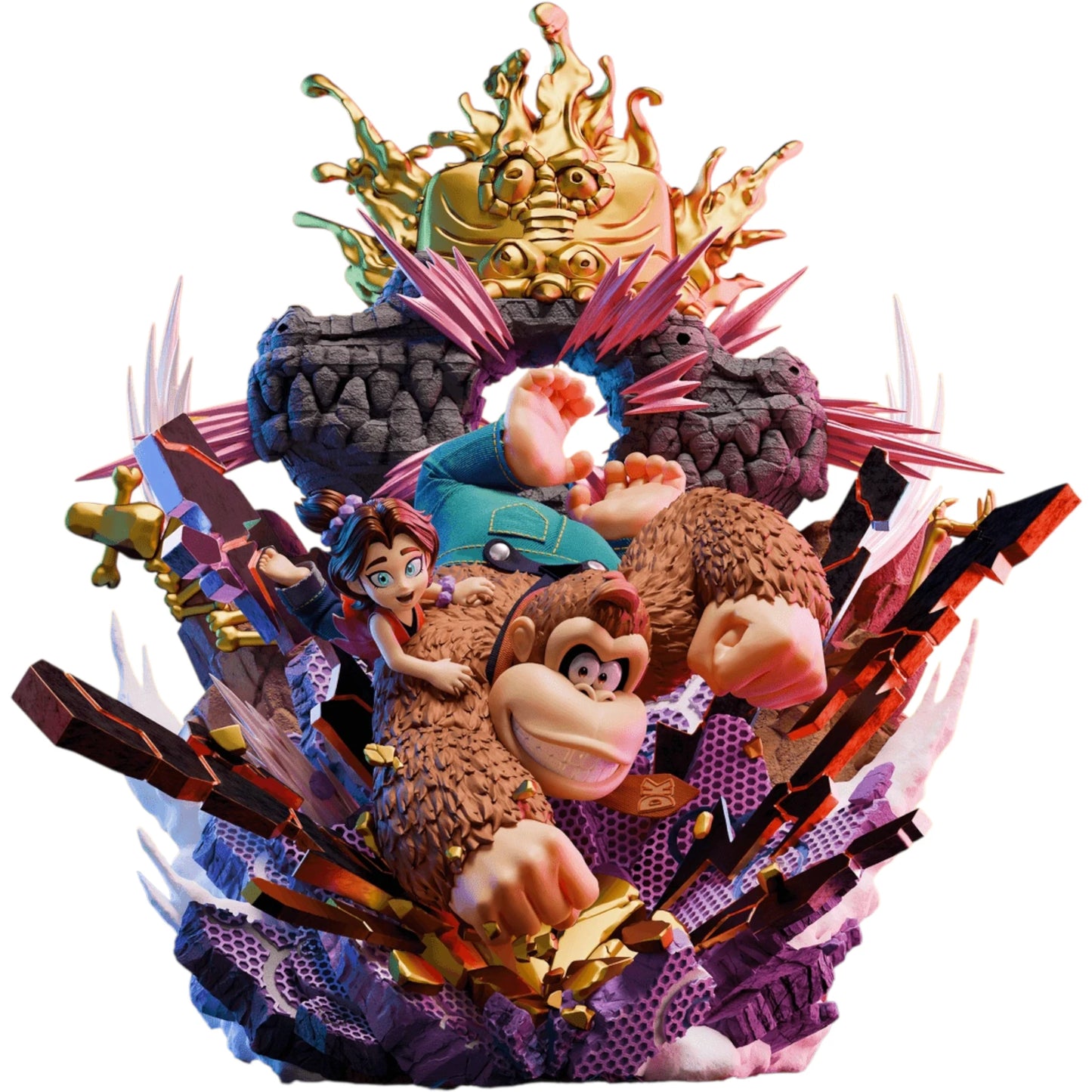Preventa Resina Kong & Pauline Figura Donkey Kong Bananza Wake Estudio