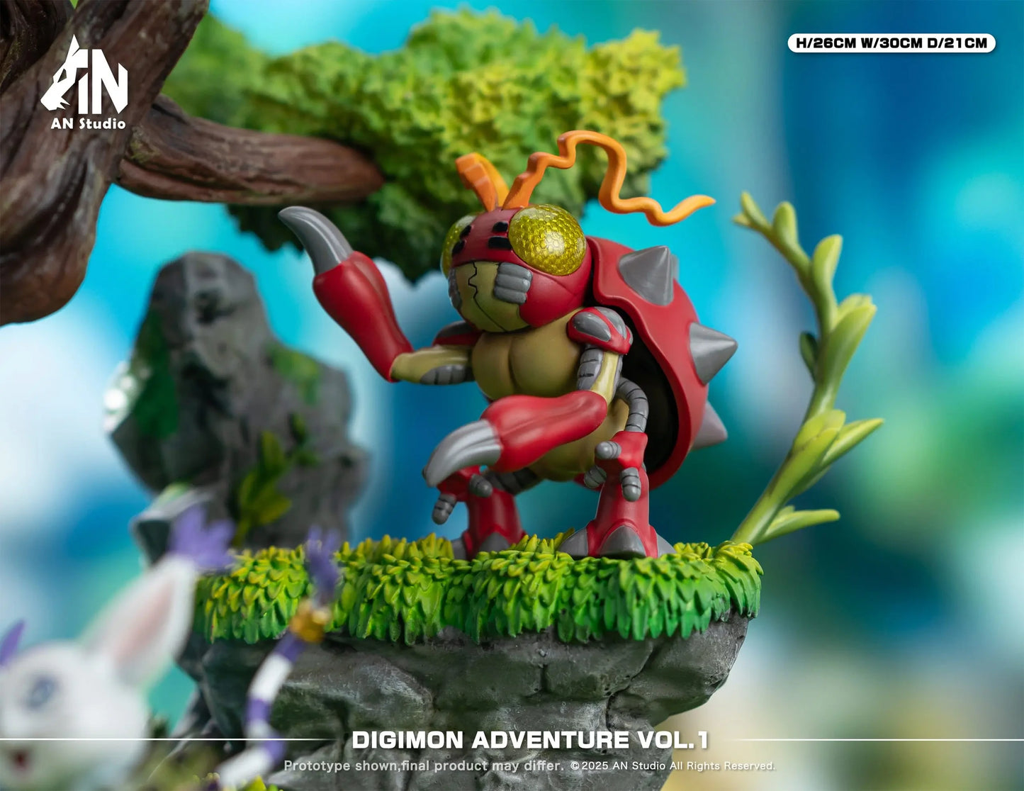 Preventa Resina Agumon, Gabumon, Tentomon, Piyomon, Palmon, Gomamon, Patamon & Tailmon Figura Digimon AN Estudio
