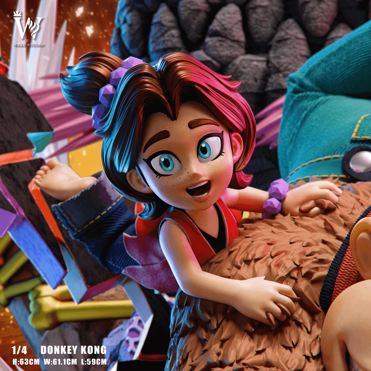 Preventa Resina Kong & Pauline Figura Donkey Kong Bananza Wake Estudio