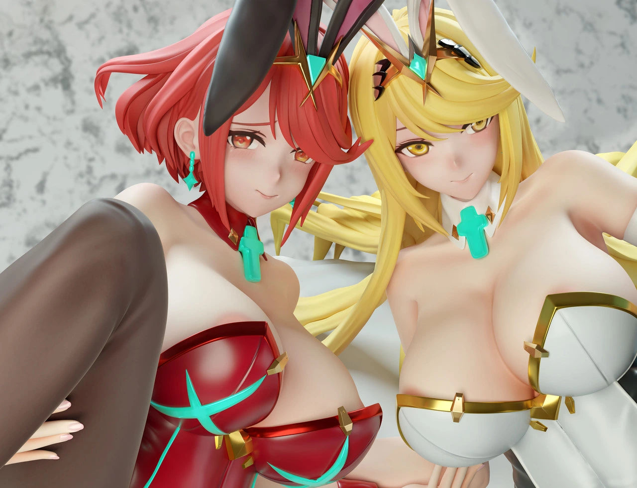 "Preventa Resina Mythra & Pyra Figura Xenoblade Chronicles  NTR Estudio"