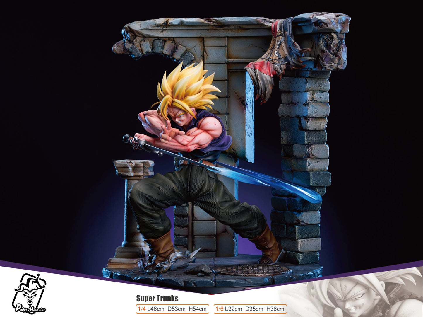 Preventa Resina Trunks Figura Dragon Ball Poker Monster Estudio
