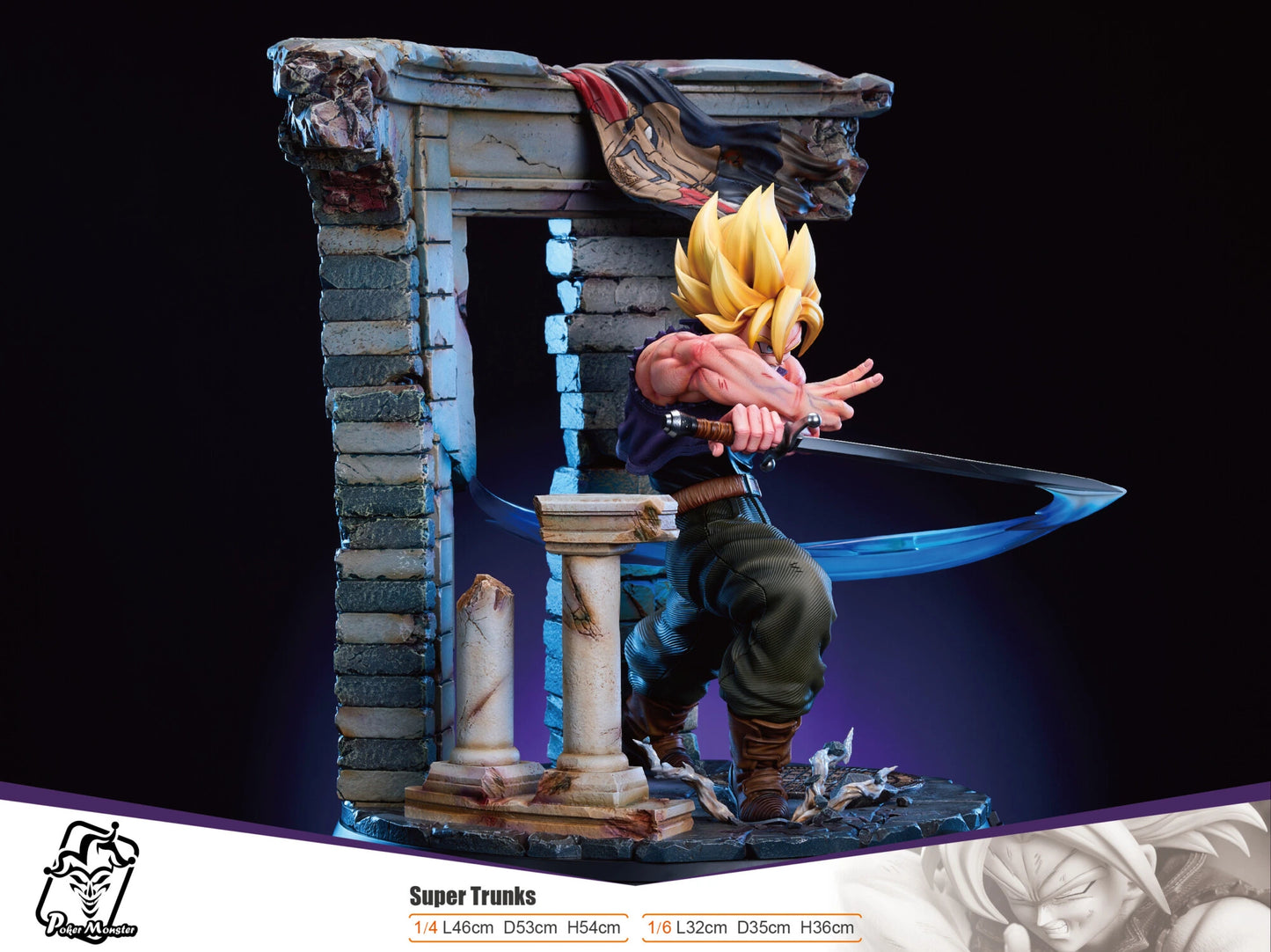 Preventa Resina Trunks Figura Dragon Ball Poker Monster Estudio