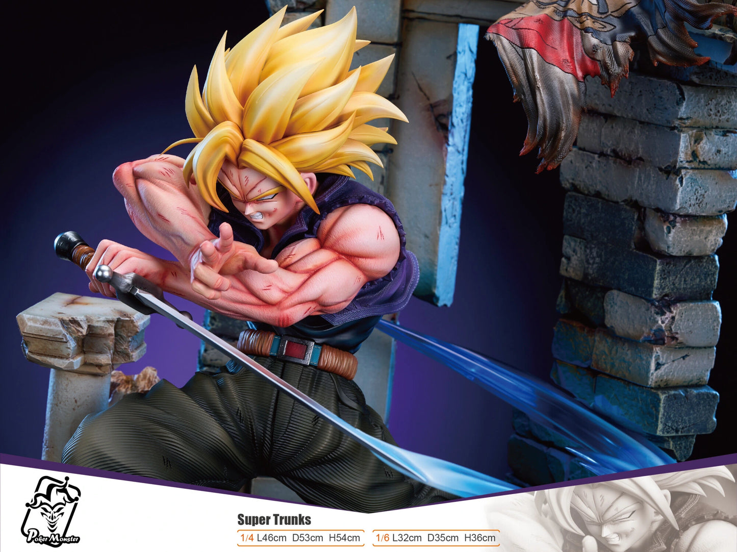 Preventa Resina Trunks Figura Dragon Ball Poker Monster Estudio