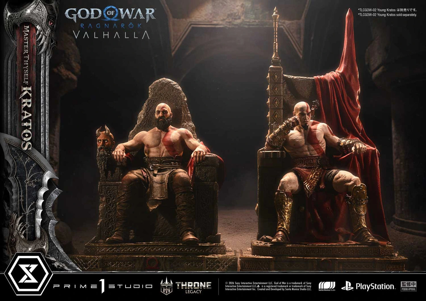 "Preventa Resina Kratos  Figura God of War Ragnarök: Valhalla  Prime 1 (Licencia) Estudio"