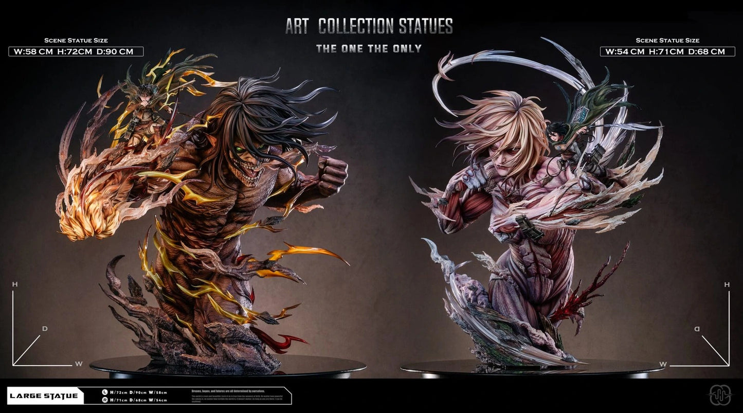 Preventa Resina Titan de Ataque & Titan Femenino Figura Attack On Titan  Hertz  Estudio