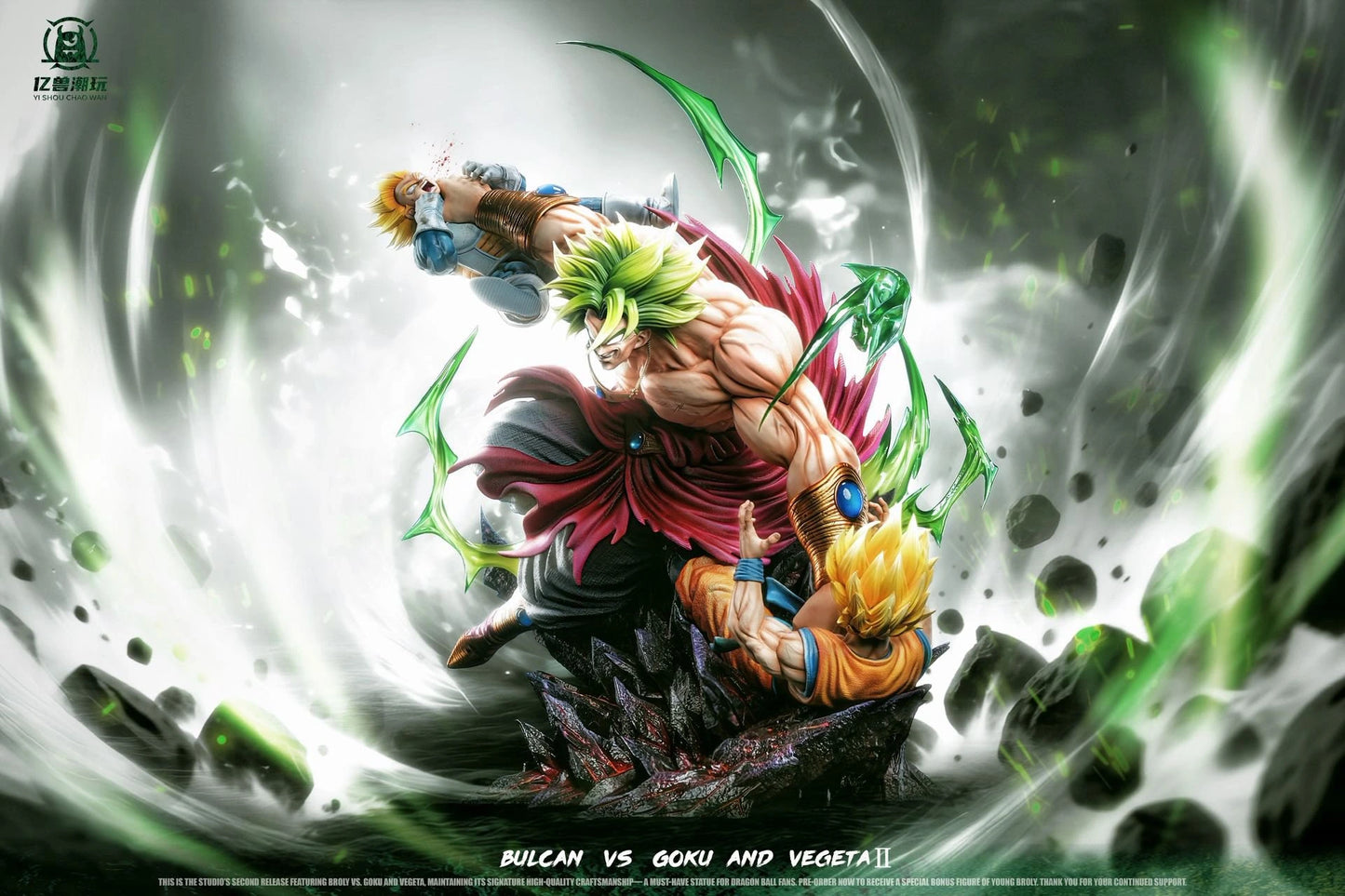 Preventa Resina Broly vs Goku & Vegeta Figura Dragon Ball 1/6 Yi Shou Estudio
