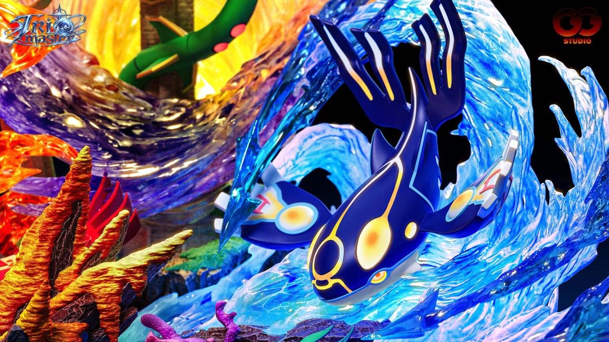 Preventa Resina Mega Rayqueaza, Primal Groudon & Primal Kyogre Figura Pokemón GuGu Estudio