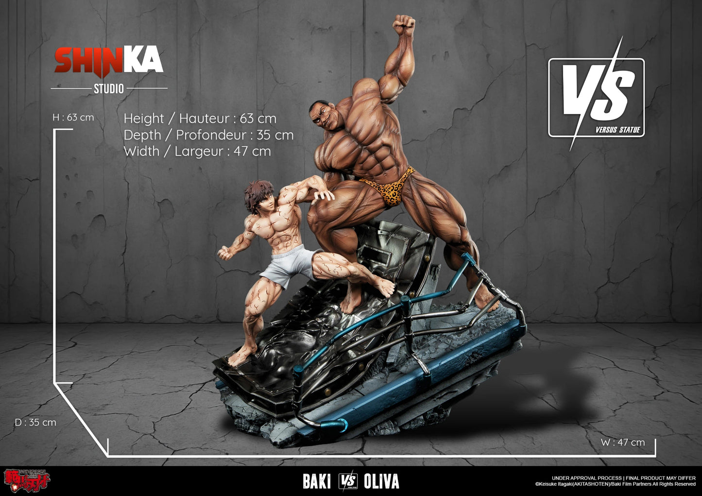 "Preventa Resina Baki vs Oliva Figura Baki the Grappler  Shinka (Licencia) Estudio"