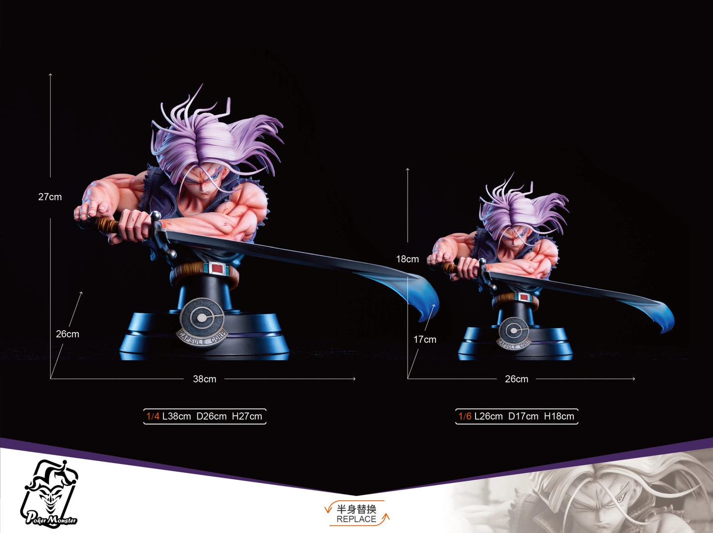 Preventa Resina Trunks Figura Dragon Ball Poker Monster Estudio