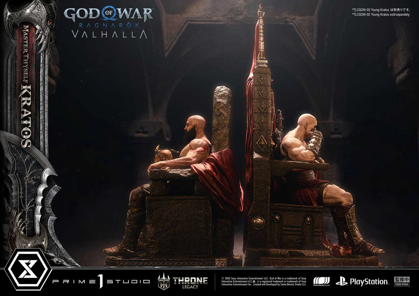 "Preventa Resina Kratos  Figura God of War Ragnarök: Valhalla  Prime 1 (Licencia) Estudio"