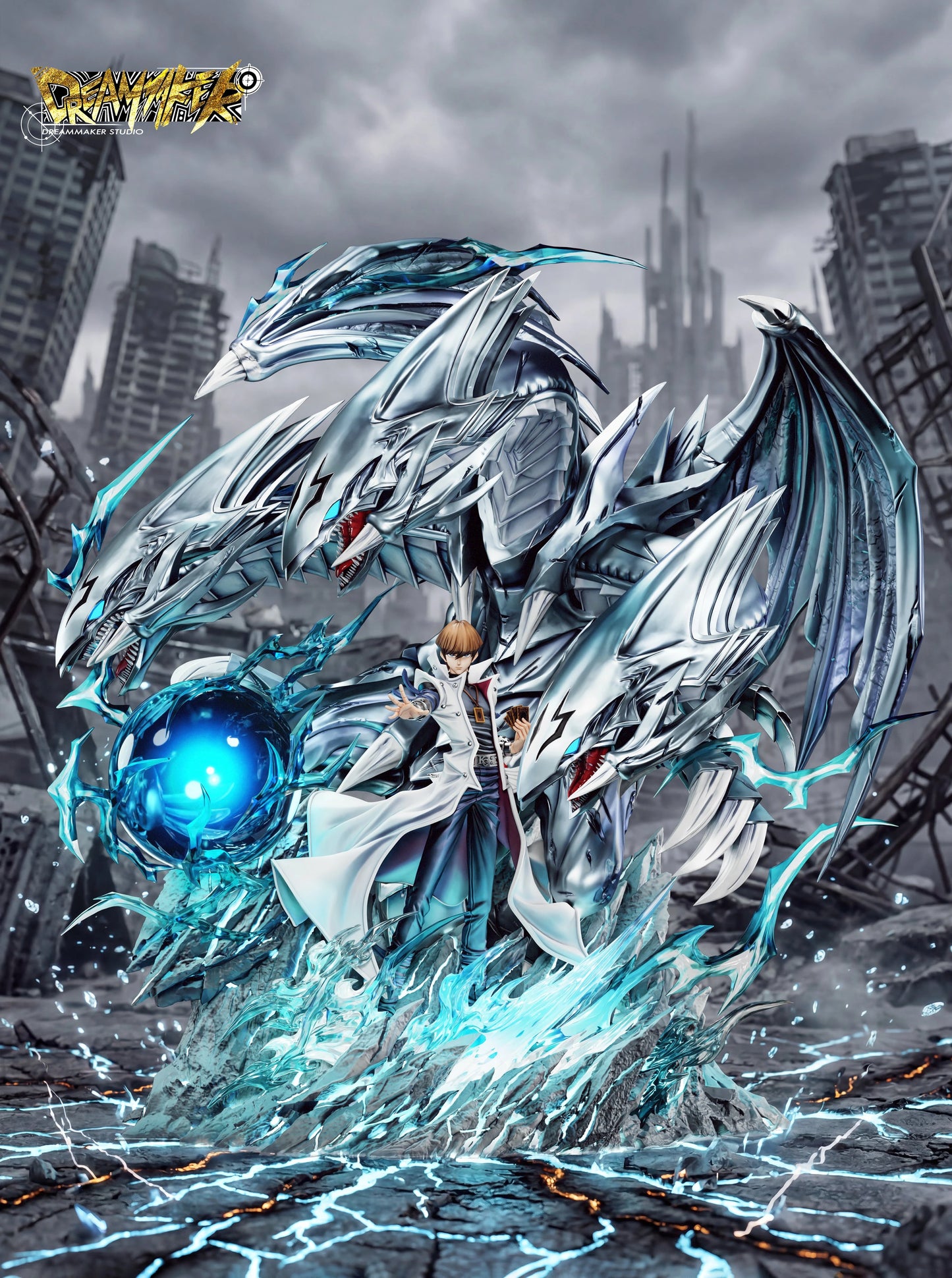 Preventa Resina Seto Kaiba & Dragon de Ojos Azules Figura Yu-Gi-Oh! 1/6 Dreammaker  Estudio