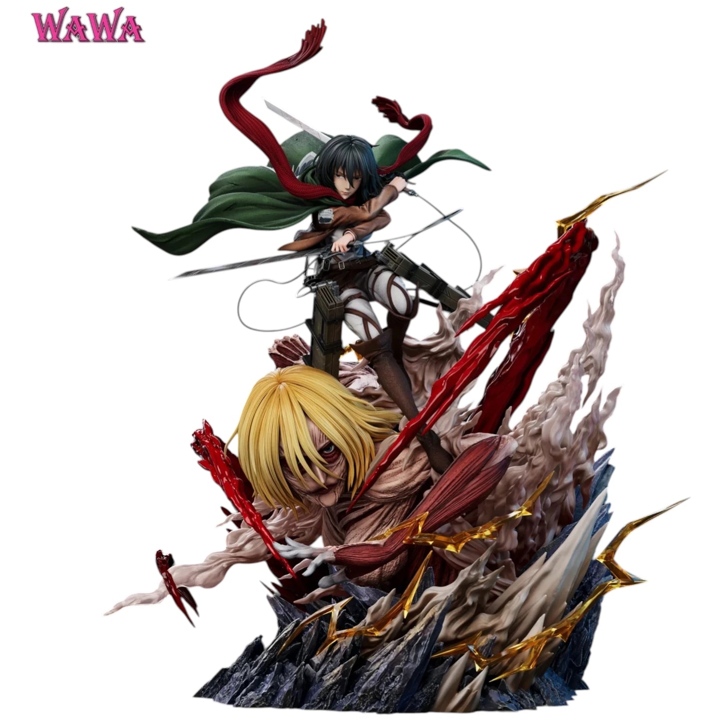 Preventa Resina Mikasa Ackerman vs Titan Femenino Figura Attack On Titan WAWA Estudio