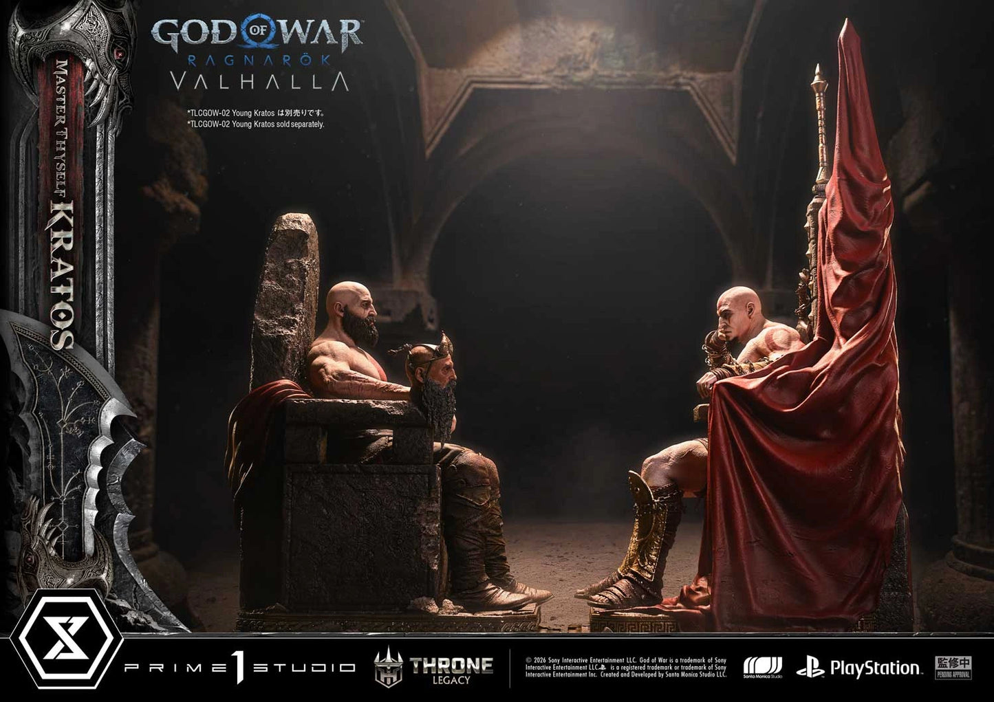 "Preventa Resina Kratos  Figura God of War Ragnarök: Valhalla  Prime 1 (Licencia) Estudio"