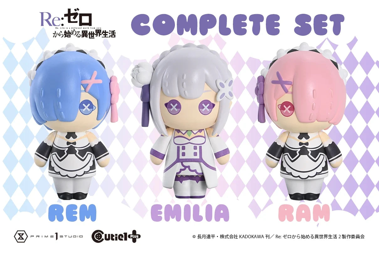 Preventa PVC Emilia, Rem & Ram Figura Re:ZERO -Starting Life in Another World Prime 1  & Cutie 1 Plus (Licencia) Estudio