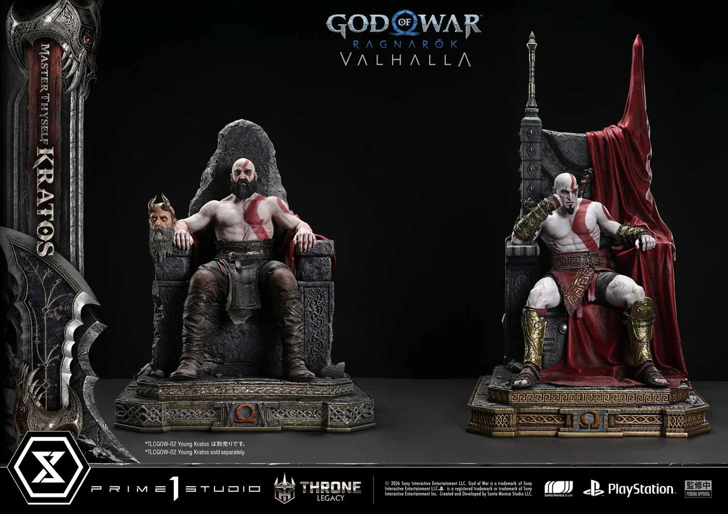 "Preventa Resina Kratos  Figura God of War Ragnarök: Valhalla  Prime 1 (Licencia) Estudio"