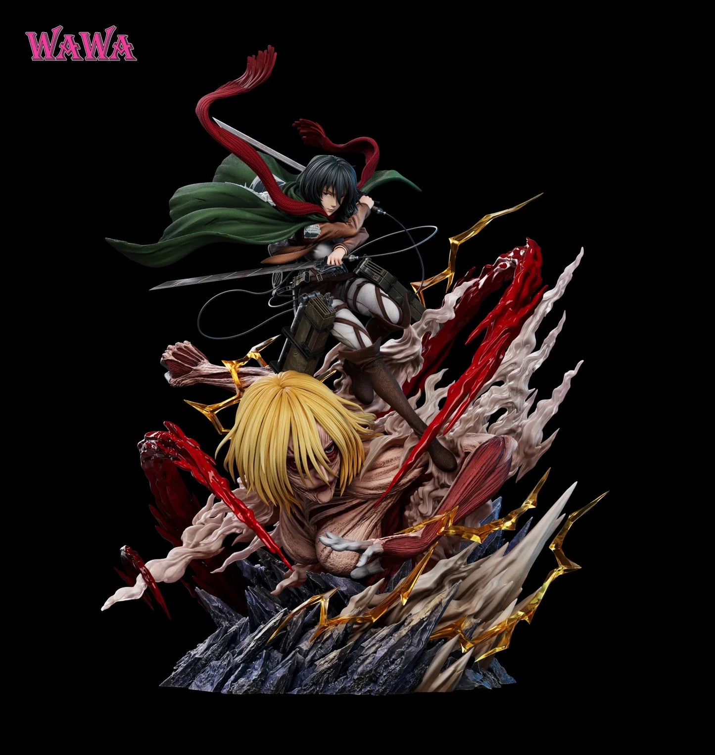 Preventa Resina Mikasa Ackerman vs Titan Femenino Figura Attack On Titan WAWA Estudio