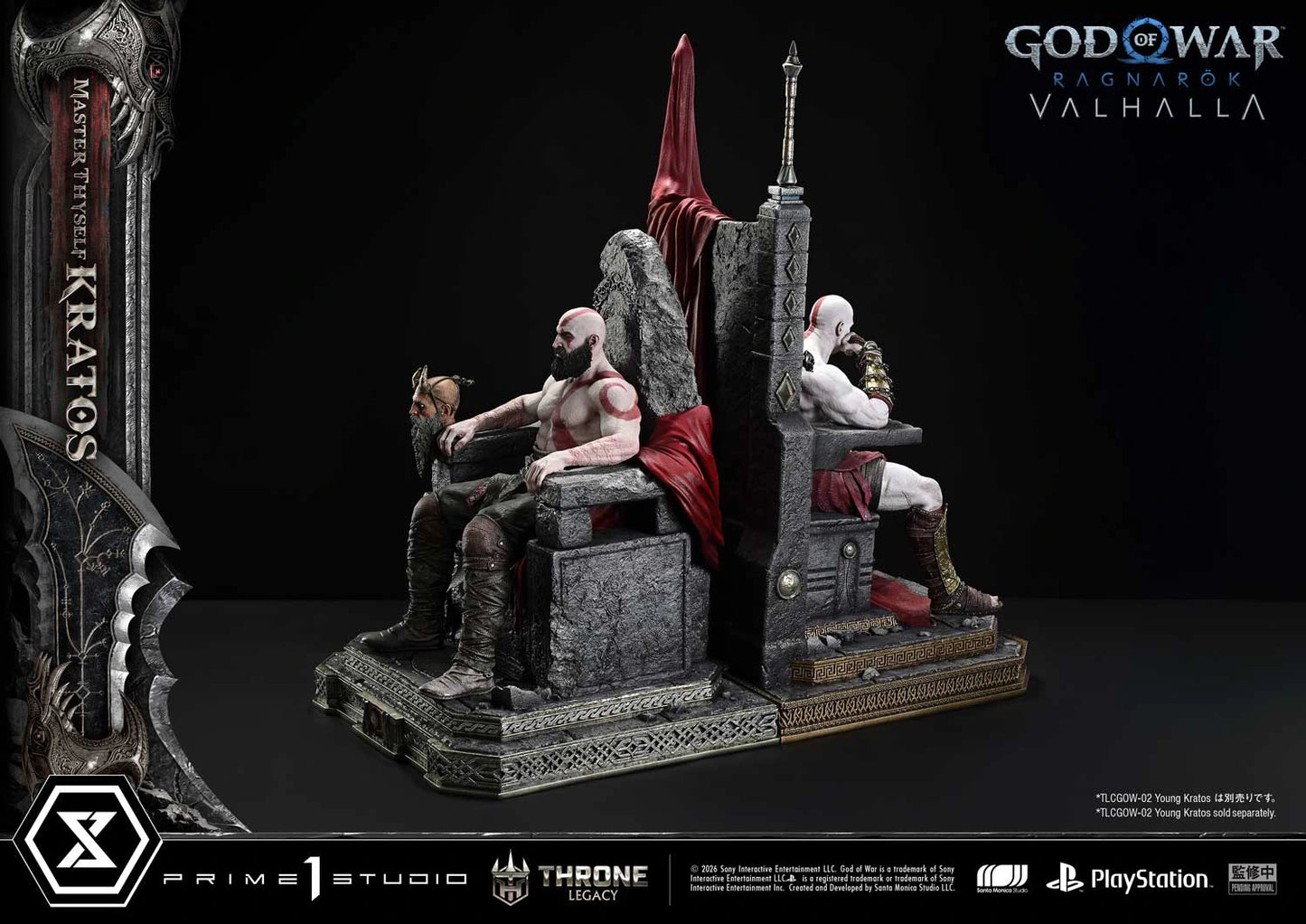"Preventa Resina Kratos  Figura God of War Ragnarök: Valhalla  Prime 1 (Licencia) Estudio"