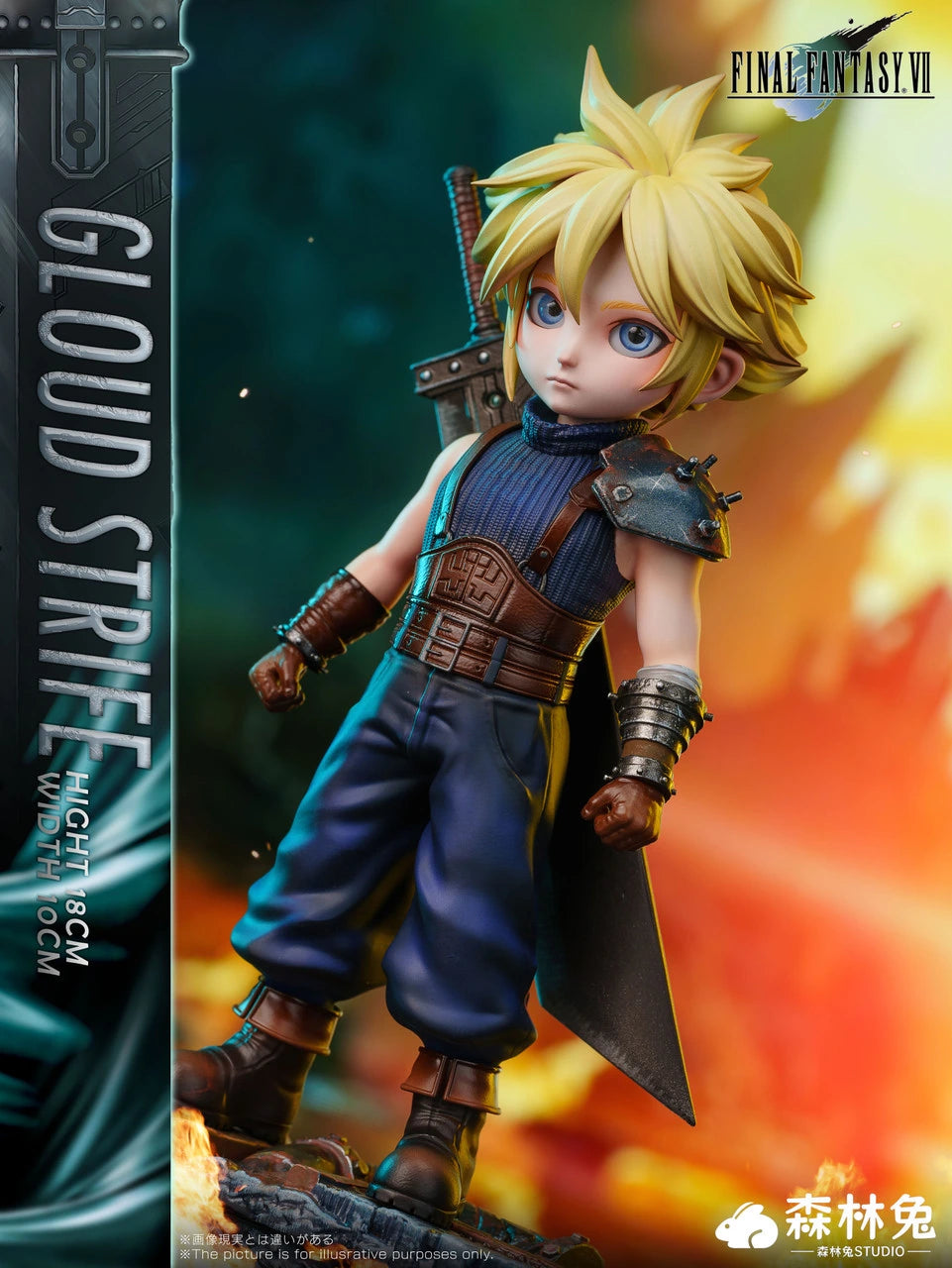 Preventa Resina Cloud Strife Figura Final Fantasy VII Forest Rabbit Estudio