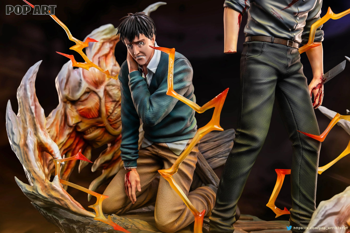 Preventa Resina Reiner Braun & Bertholdt Hoover Figura Attack On Titan POP.ART Estudio