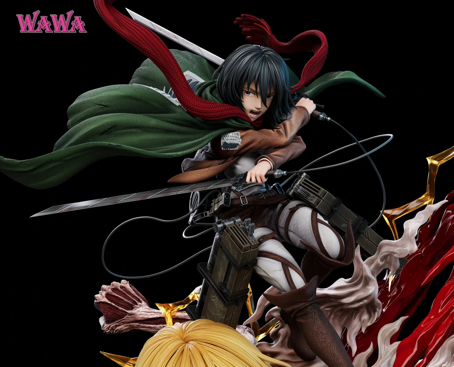 Preventa Resina Mikasa Ackerman vs Titan Femenino Figura Attack On Titan WAWA Estudio
