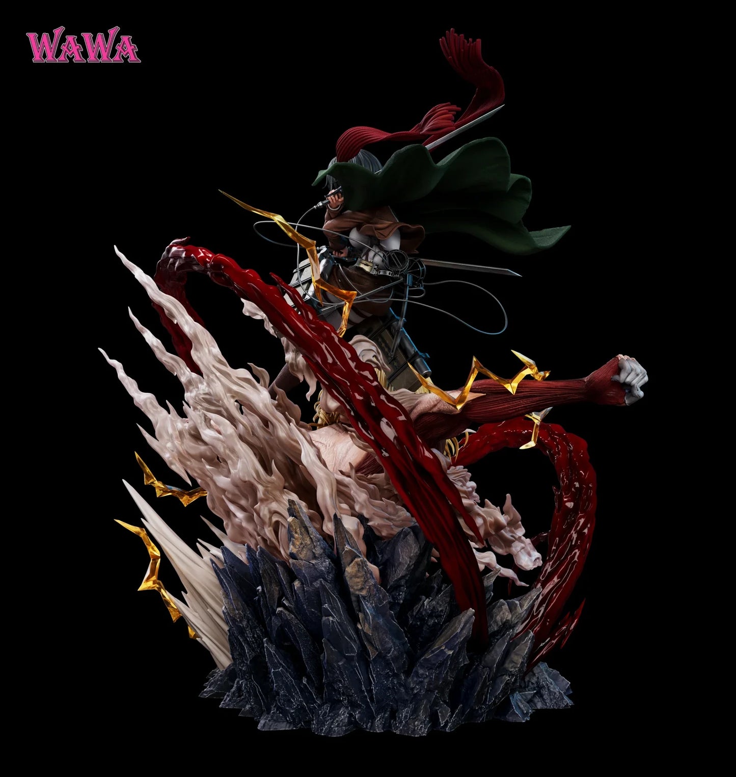 Preventa Resina Mikasa Ackerman vs Titan Femenino Figura Attack On Titan WAWA Estudio