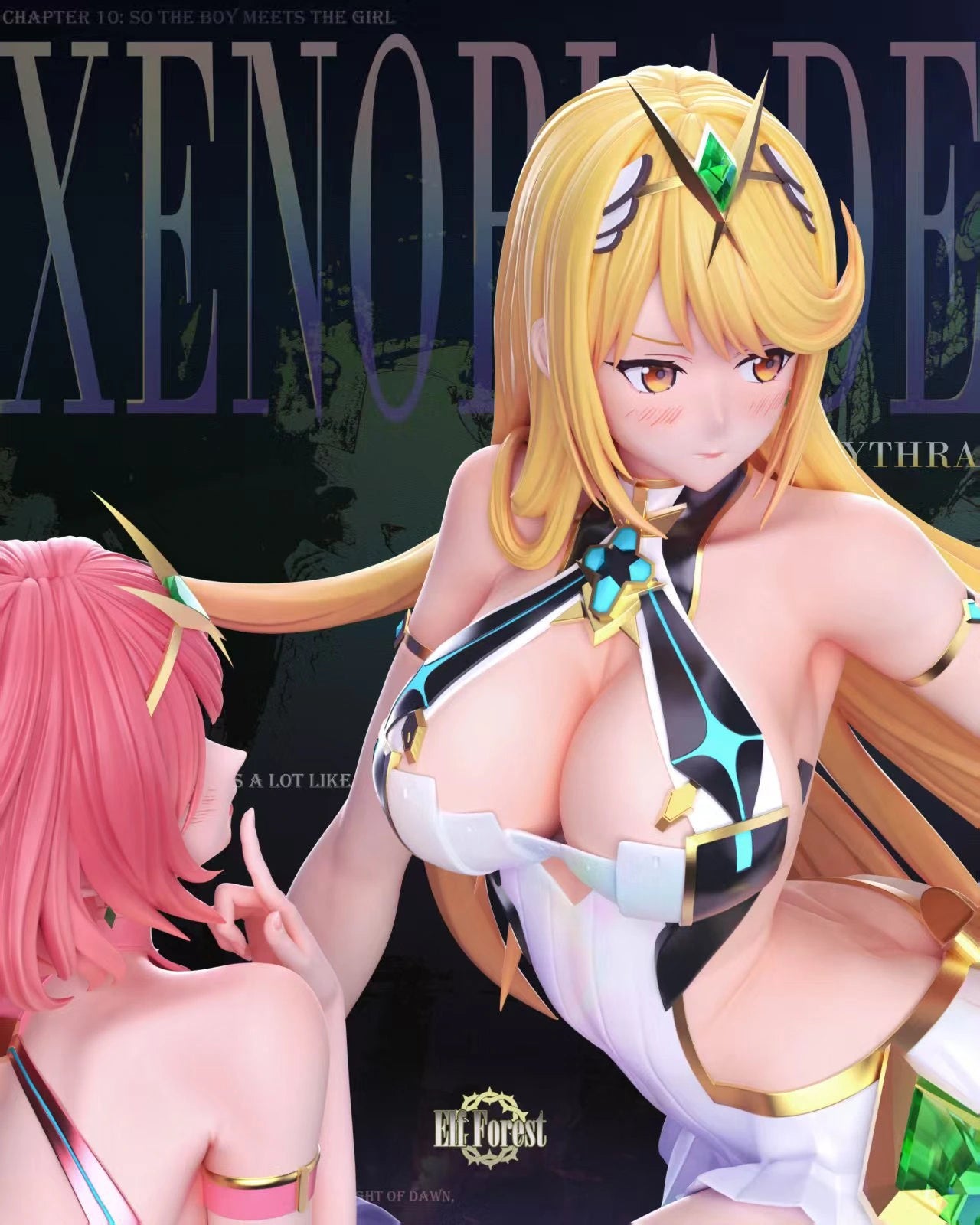 Preventa Resina Mythra & Pyra Figura Xenoblade Elf Forest Estudio